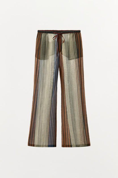 Pantalon style pyjama à rayures ZW Collection