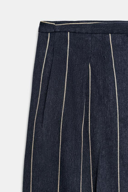 Pantalon à rayures en lin ZW Collection