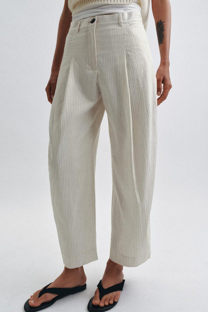 Pantalon coupe barrel à rayures ZW Collection