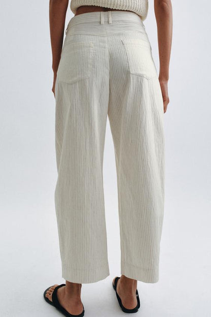 Pantalon coupe barrel à rayures ZW Collection