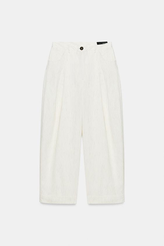 Pantalon coupe barrel à rayures ZW Collection