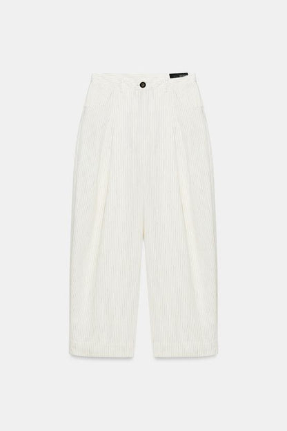 Pantalon coupe barrel à rayures ZW Collection