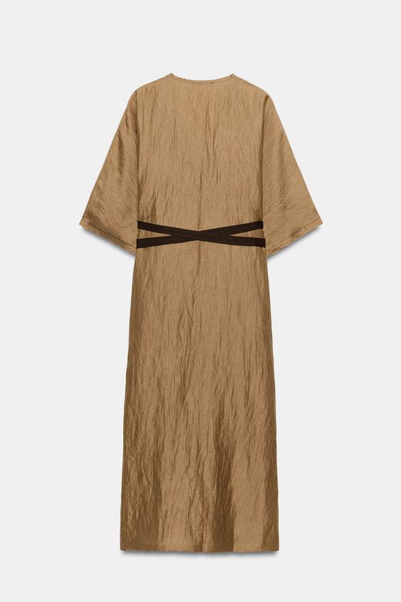 Robe tunique en mélange de lin ZW Collection