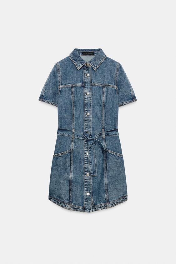 Robe Z1975 mini en denim avec ceinture