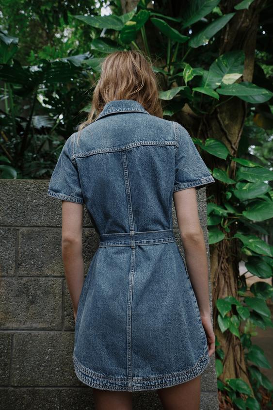 Robe Z1975 mini en denim avec ceinture
