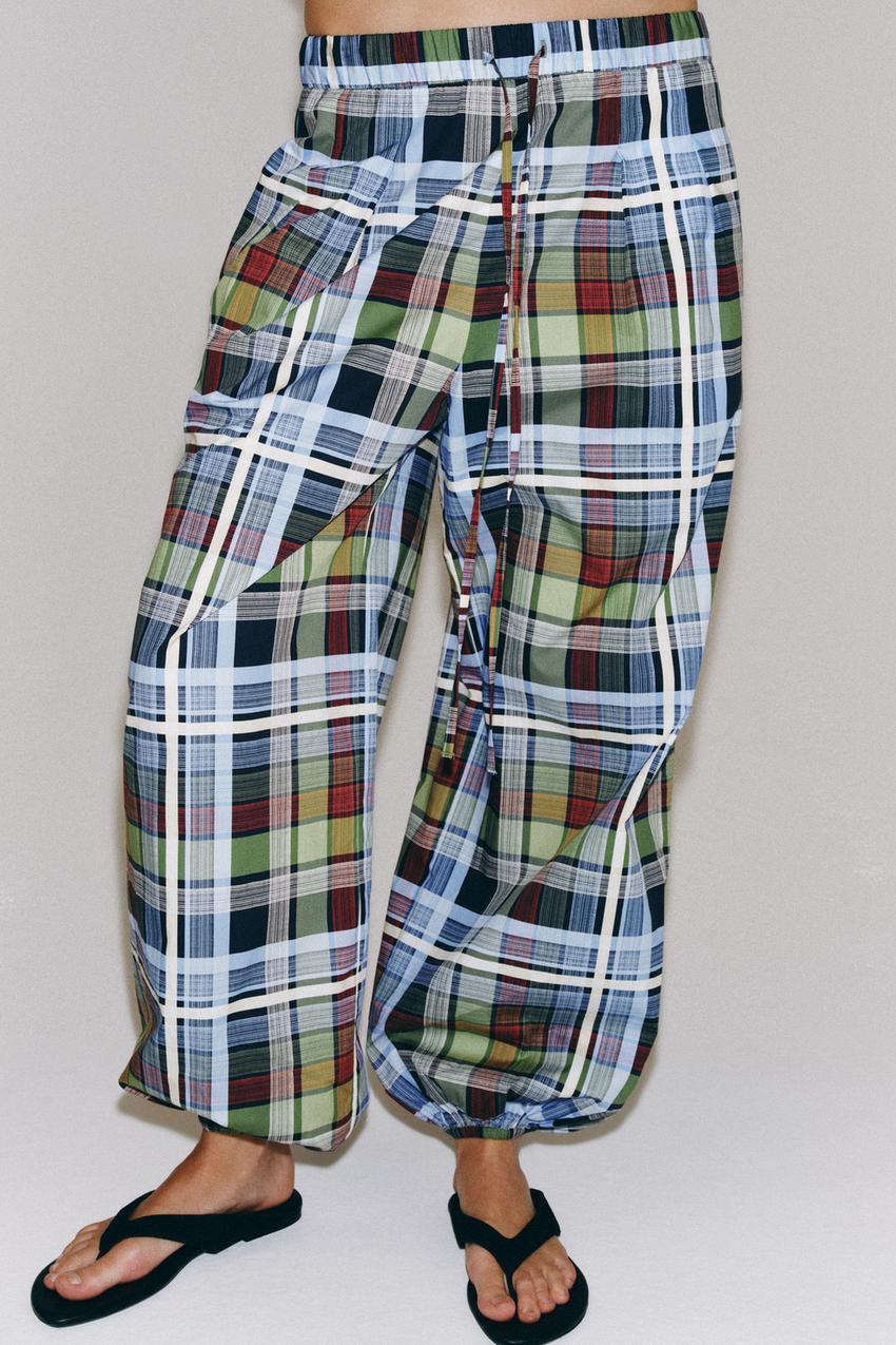 Pantalon bouffant à carreaux ZW Collection