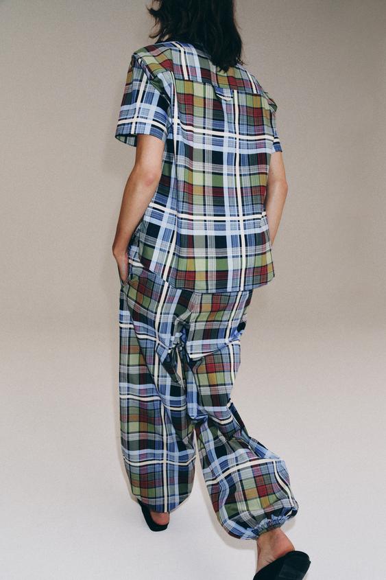 Pantalon bouffant à carreaux ZW Collection