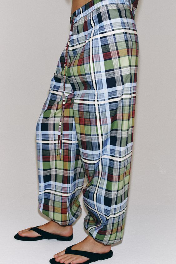 Pantalon bouffant à carreaux ZW Collection