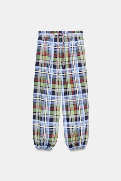 Pantalon bouffant à carreaux ZW Collection