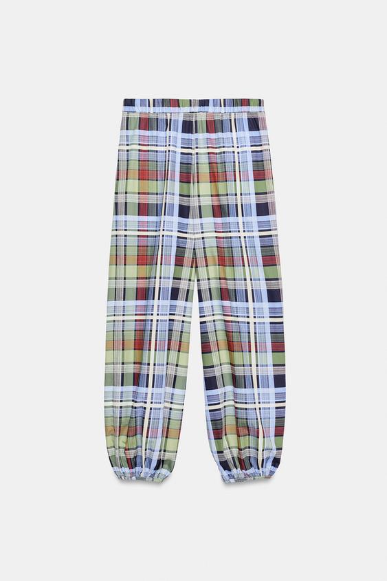 Pantalon bouffant à carreaux ZW Collection