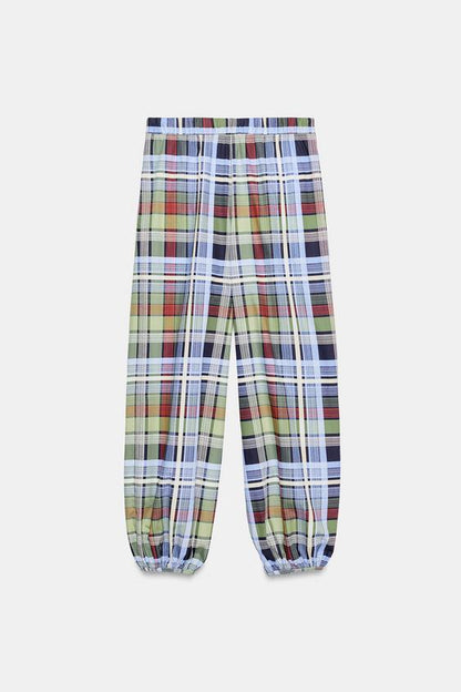 Pantalon bouffant à carreaux ZW Collection