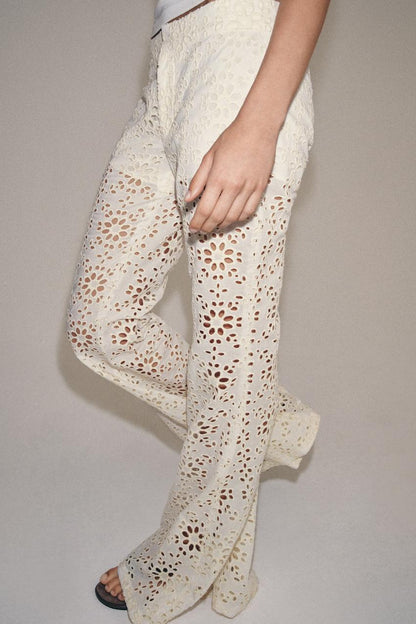 Pantalon coupe évasée brodé ZW Collection