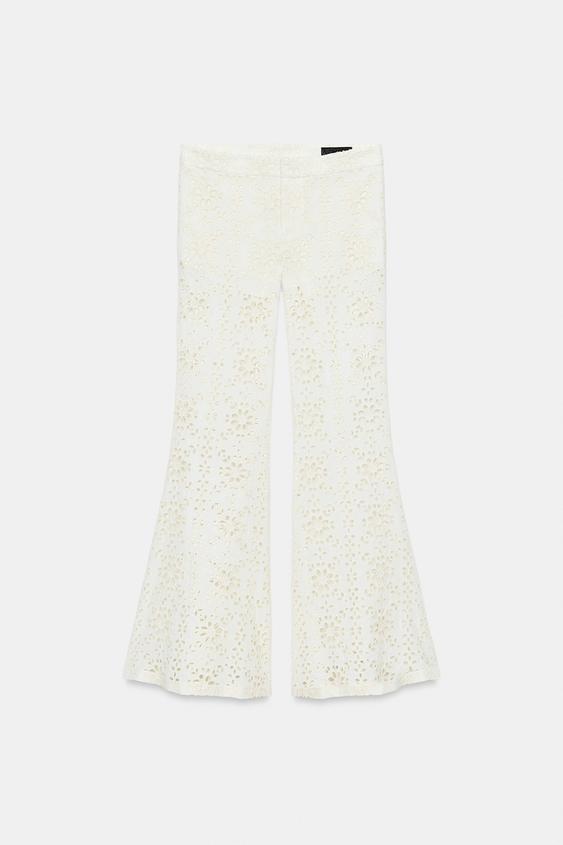 Pantalon coupe évasée brodé ZW Collection