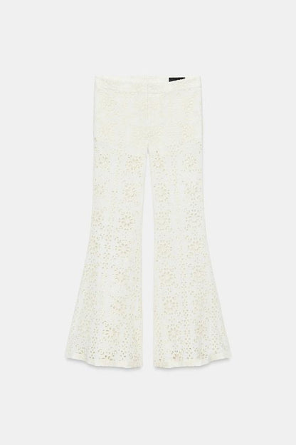Pantalon coupe évasée brodé ZW Collection