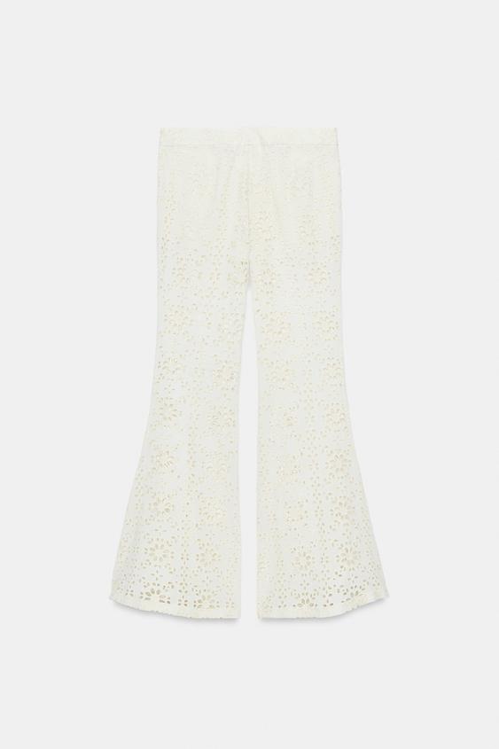 Pantalon coupe évasée brodé ZW Collection