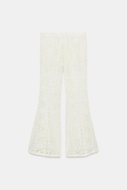 Pantalon coupe évasée brodé ZW Collection