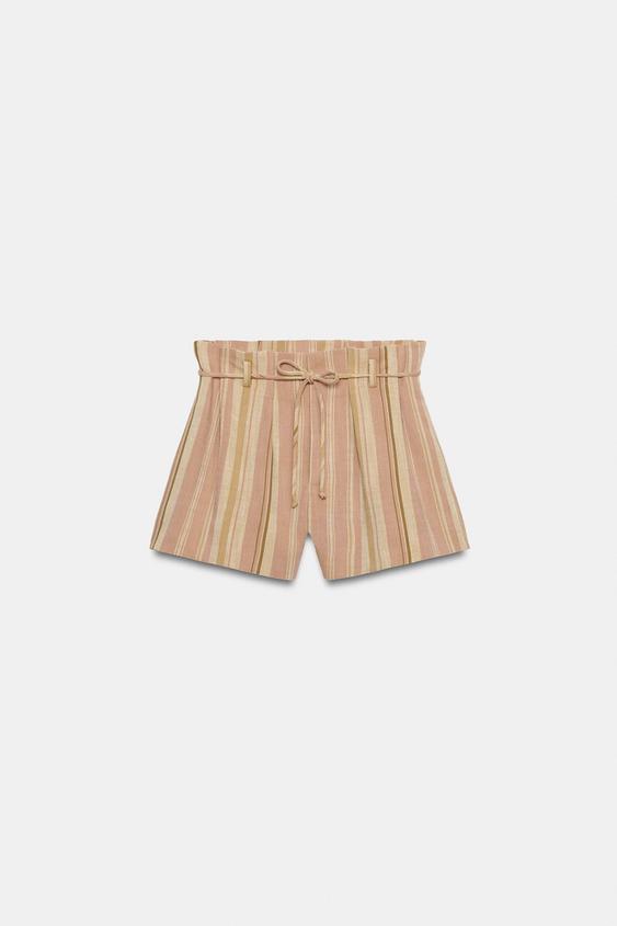 Short à rayures avec ceinture ZW Collection