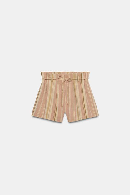 Short à rayures avec ceinture ZW Collection