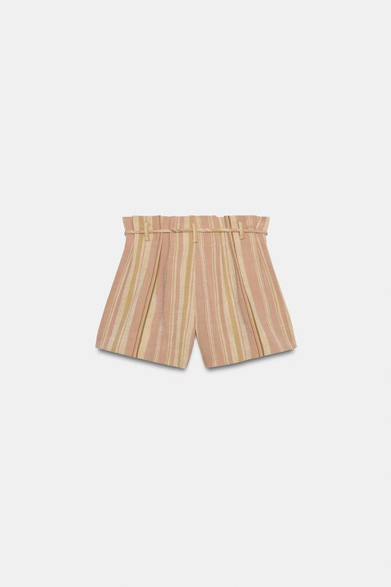 Short à rayures avec ceinture ZW Collection