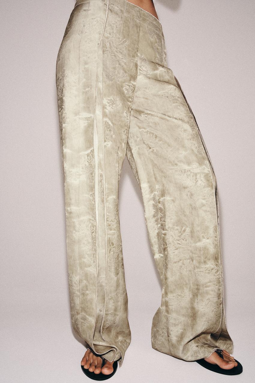 Pantalon à jambe large en jacquard ZW Collection
