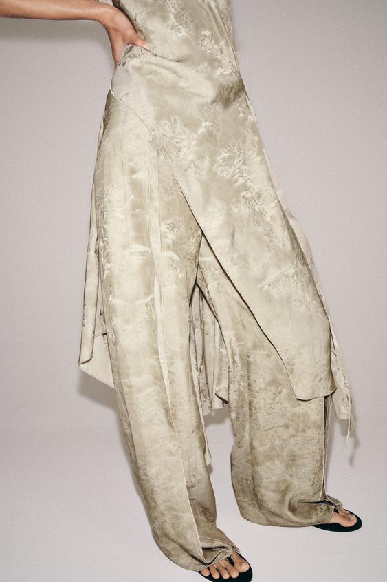 Pantalon à jambe large en jacquard ZW Collection