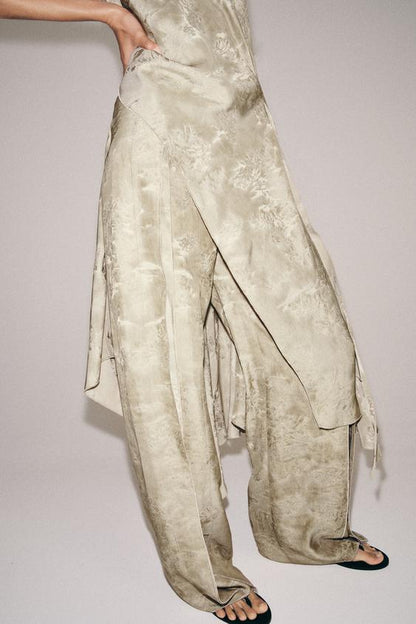 Pantalon à jambe large en jacquard ZW Collection