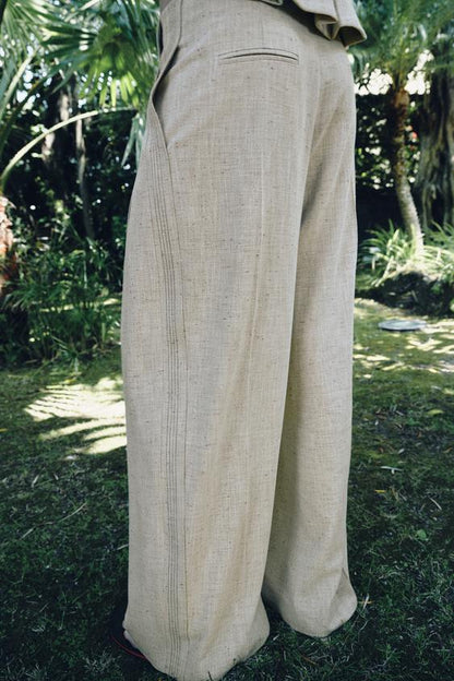 Pantalon droit à surpiqûres ZW Collection