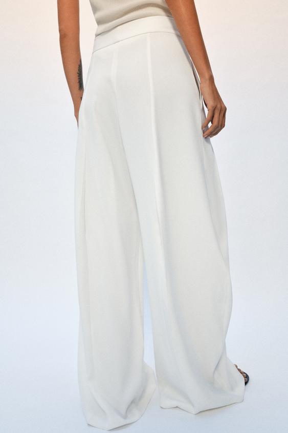 Pantalon à jambe large à plis ZW Collection