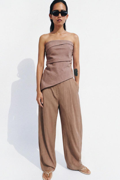 Pantalon coupe ballon en mélange de lin ZW Collection