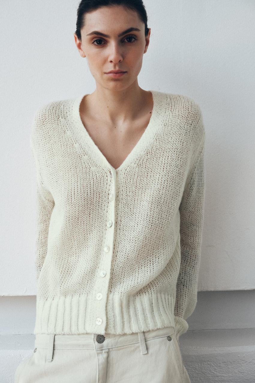 Veste en maille à col V