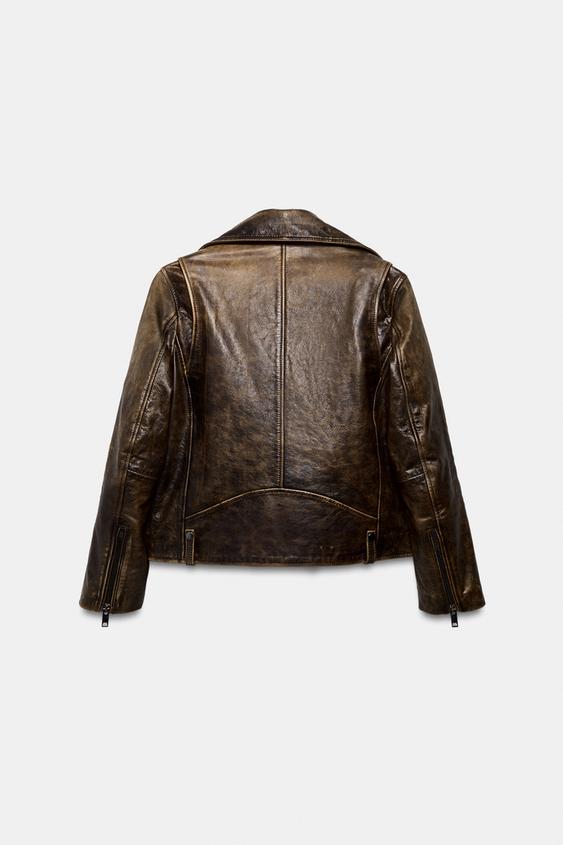 Veste biker 100 % cuir ZW Collection Édition limitée