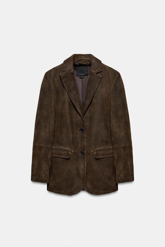 Blazer 100 % cuir suédé ZW Collection Édition limitée