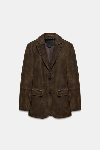 Blazer 100 % cuir suédé ZW Collection Édition limitée