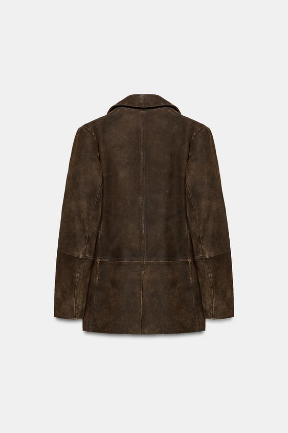 Blazer 100 % cuir suédé ZW Collection Édition limitée