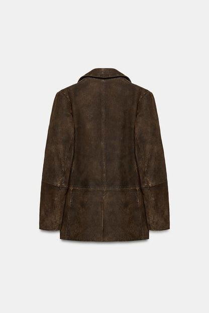 Blazer 100 % cuir suédé ZW Collection Édition limitée