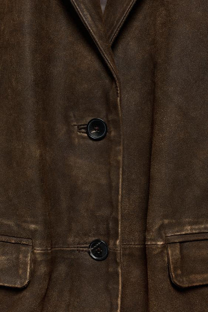 Blazer 100 % cuir suédé ZW Collection Édition limitée