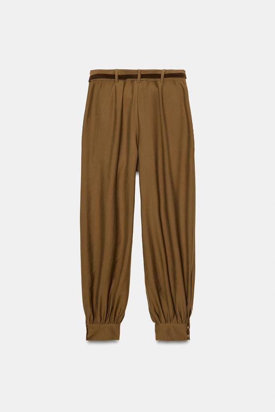 Pantalon bouffant avec ceinture chaîne