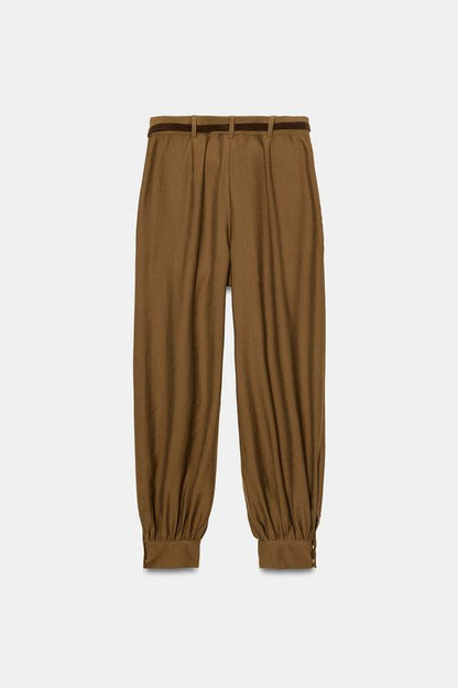 Pantalon bouffant avec ceinture chaîne