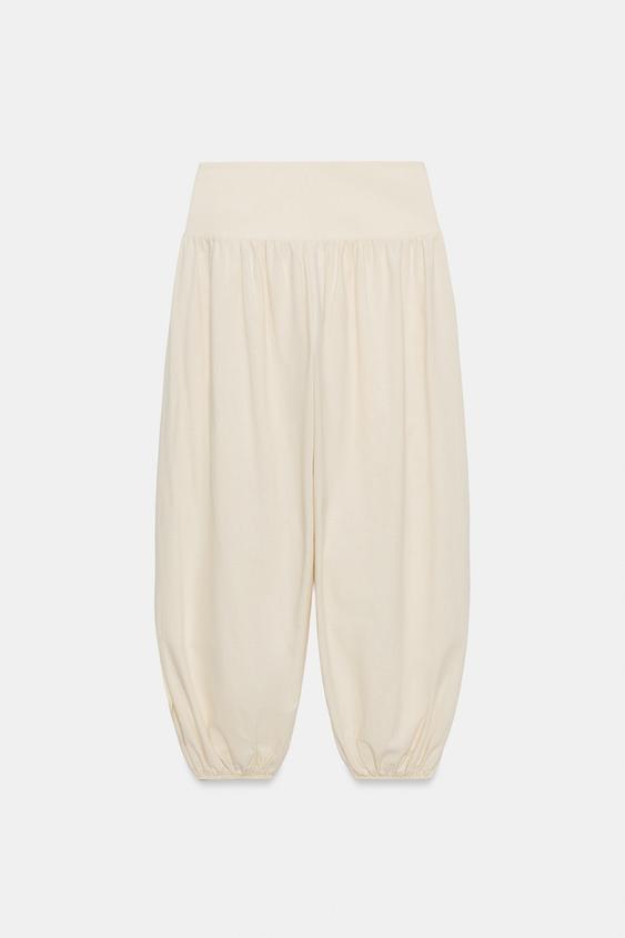 Pantalon bouffant à lien noué
