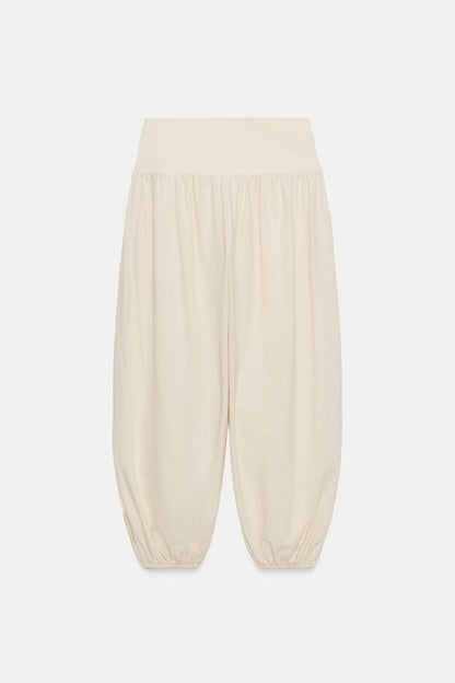 Pantalon bouffant à lien noué