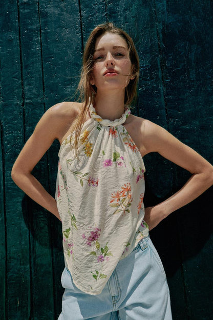 Top dos-nu imprimé floral