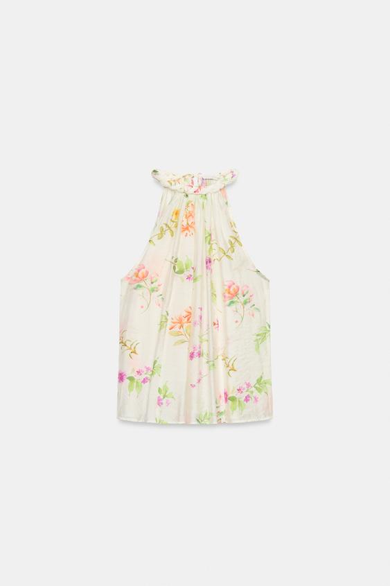 Top dos-nu imprimé floral
