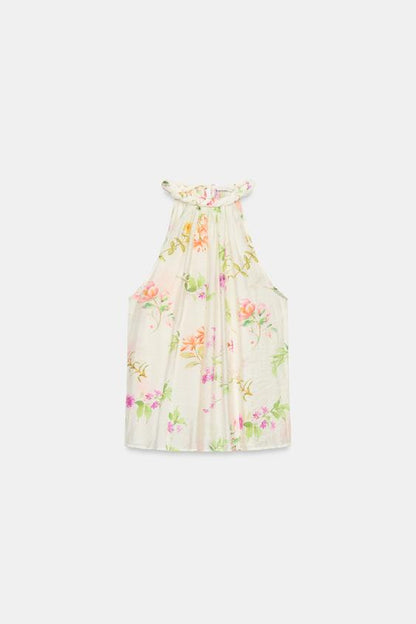 Top dos-nu imprimé floral