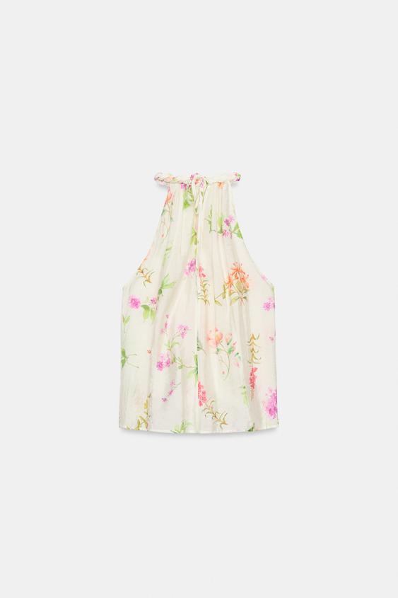 Top dos-nu imprimé floral