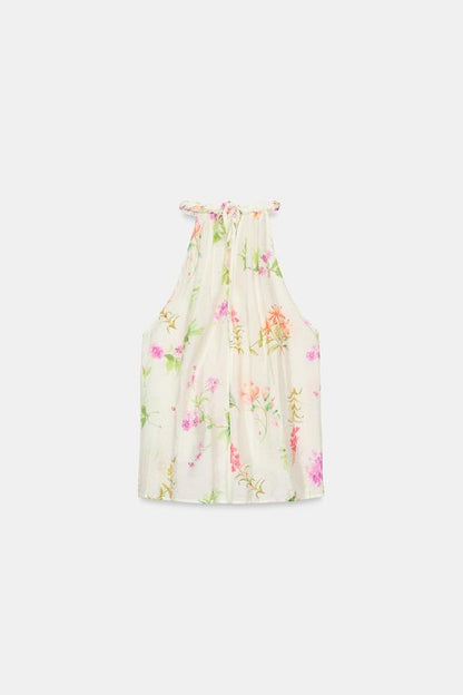 Top dos-nu imprimé floral