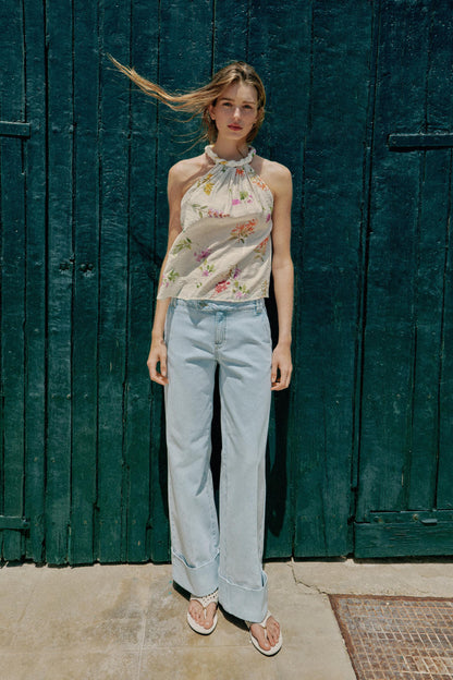 Top dos-nu imprimé floral