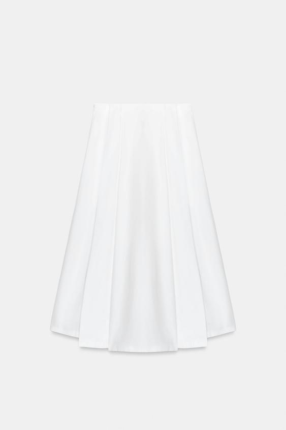 Jupe en popeline asymétrique ZW Collection Édition limitée