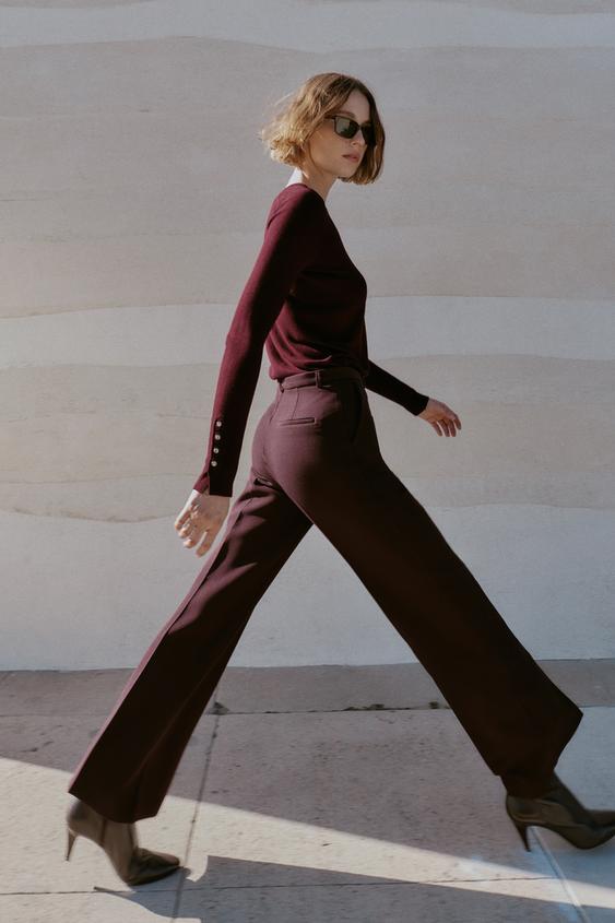 Pantalon droit taille haute