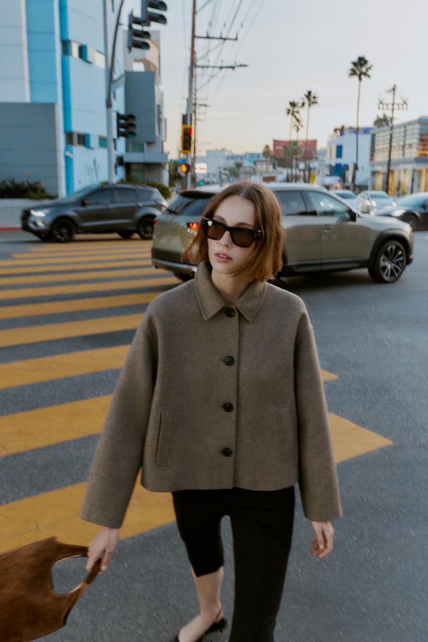 Manteau court en laine