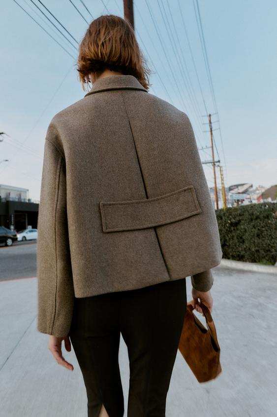 Manteau court en laine